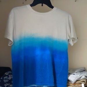Graphic Tee for teens, Blue white gradient